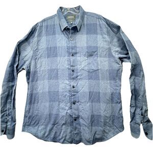 BONOBOS Slim Fit Long Sleeve Button Front Shirt Mens XXL 2XL Blue Plaid‎